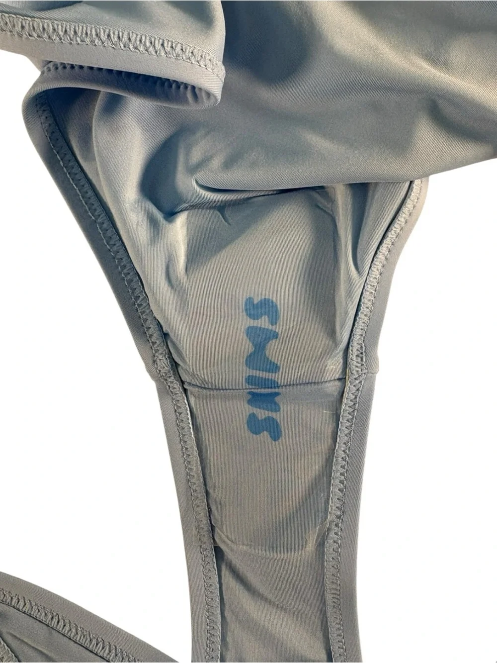 SKIMS Recycled Swim Bikini Set 4X Iris Blue Bandeau Dipped Tie Bottom NWT
